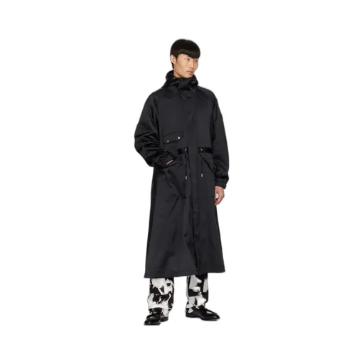 Drawstring Waist Hooded Coat