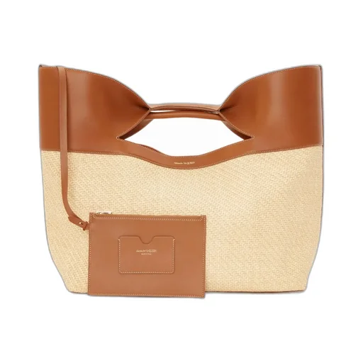 Logo Printed Panelled Tote Bag