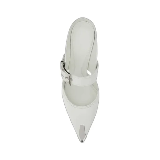 Pointed-Toe Heeled Mules