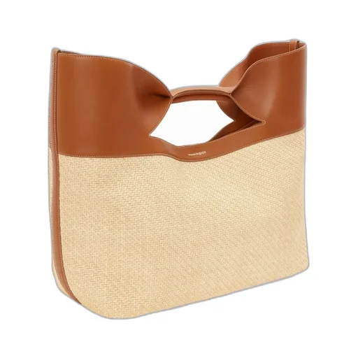 Logo Printed Panelled Tote Bag
