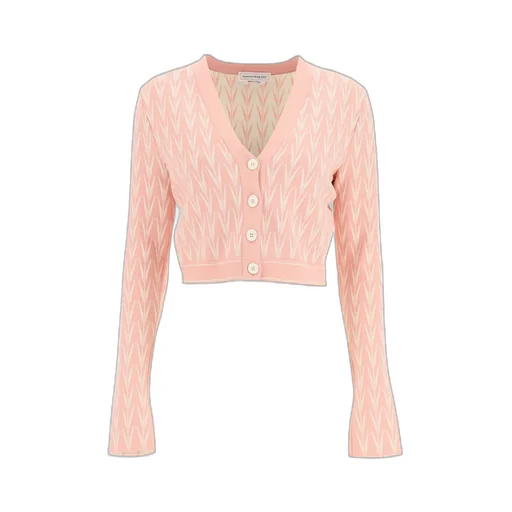Abstract Pattern Knitted Short Cardigan