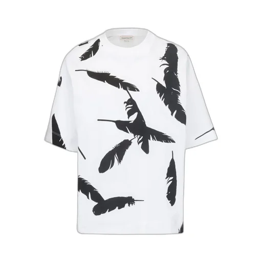 Oversized T-Shirt Feather Printed