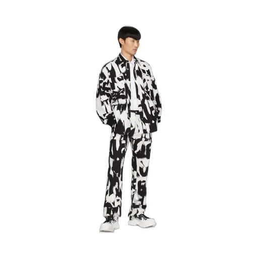 Graffiti-Print Straight-Leg Jeans