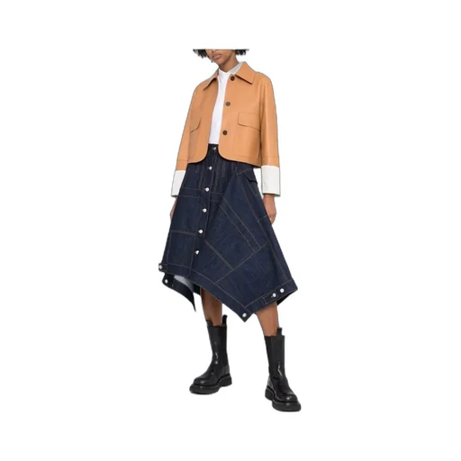 Full Denim Midi Skirt