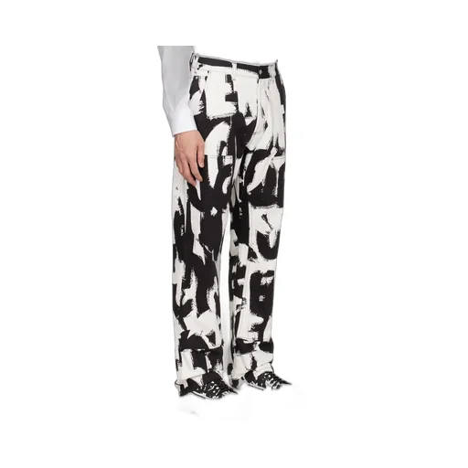 Graffiti-Print Straight-Leg Jeans