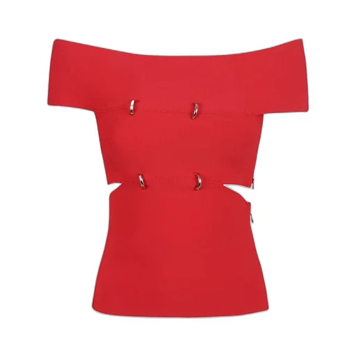 Cut-Out Off-Shoulder Stretched Top