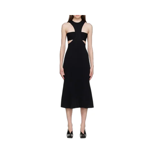 Slashed Harness Cut-Out Detailed Dress