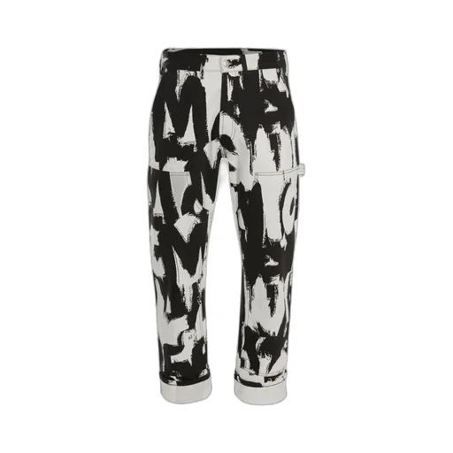 Graffiti-Print Straight-Leg Jeans