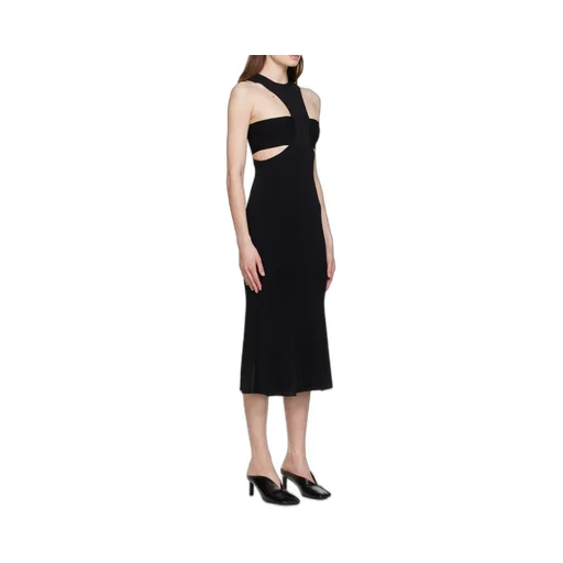 Slashed Harness Cut-Out Detailed Dress