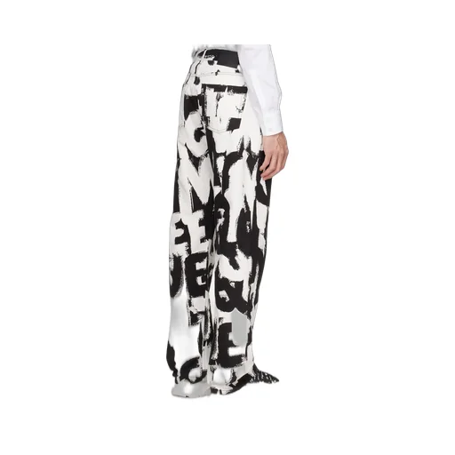 Graffiti-Print Straight-Leg Jeans