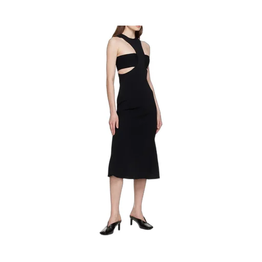 Slashed Harness Cut-Out Detailed Dress