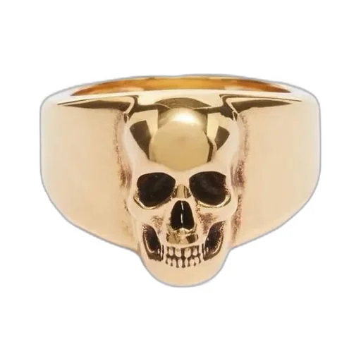 Skull Signet Logo Detailed Ring