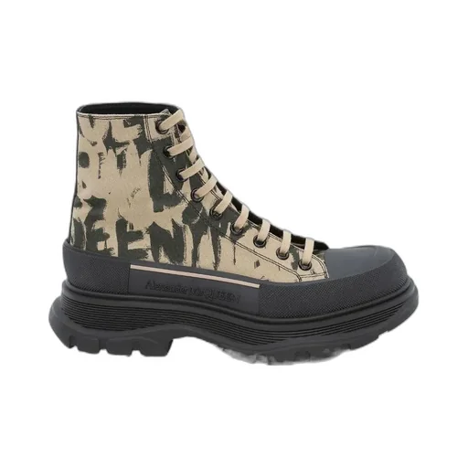 Graffiti Printed Tread Slick Sneakers