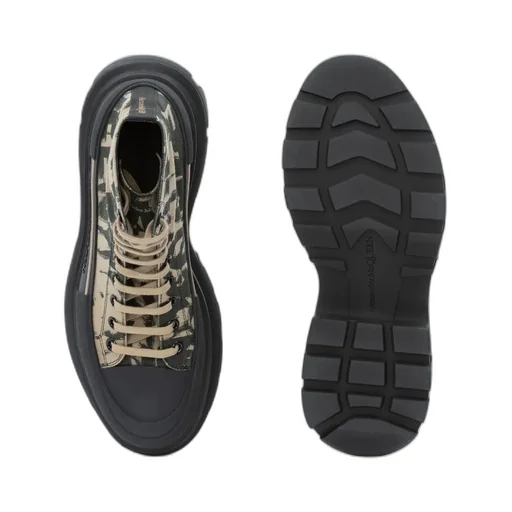 Graffiti Printed Tread Slick Sneakers