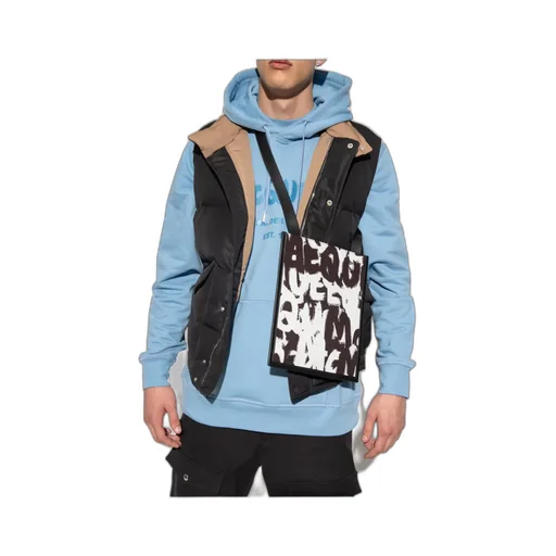 Graffiti-Printed Open Top Shoulder Bag
