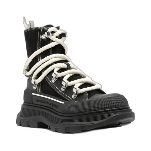 Round-Toe Lace-Up Ankle Boots