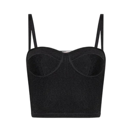 Ribbed Cropped Bustier Top