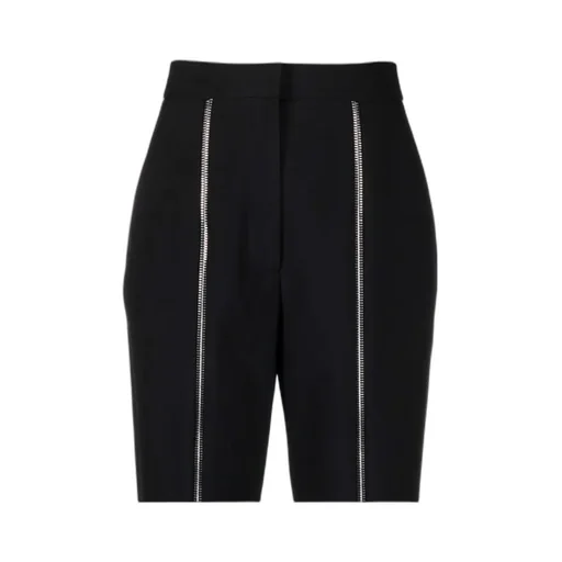 Zip-Detail High-Waisted Trousers