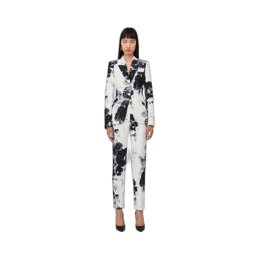 Graphic Printed Tapered Trousers