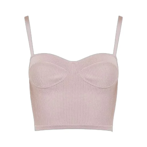 Ribbed Cropped Bustier Top