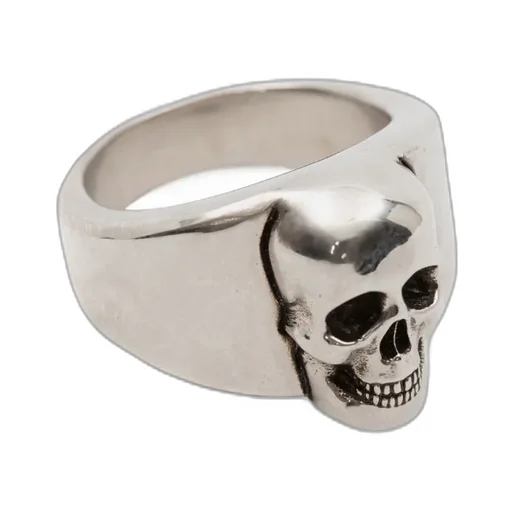 Skull Signet Logo Detailed Ring