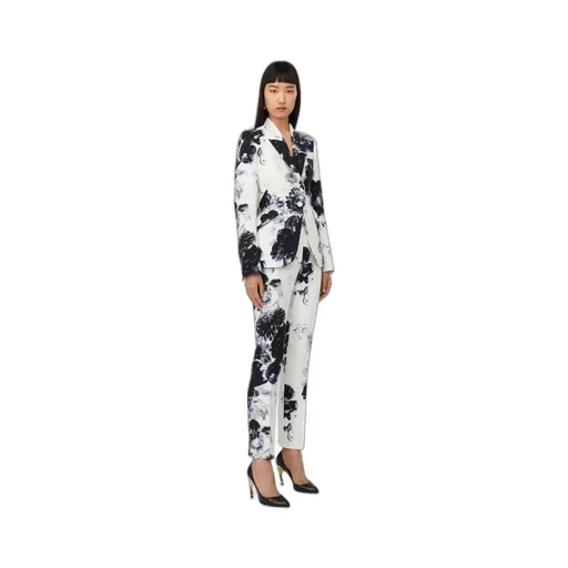 Graphic Printed Tapered Trousers
