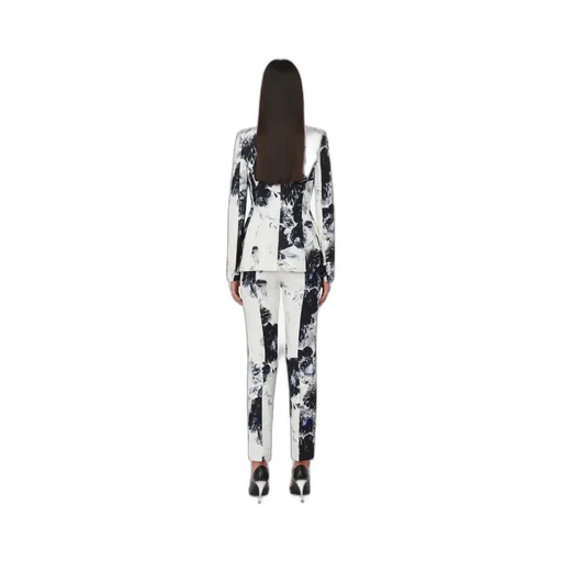 Graphic Printed Tapered Trousers
