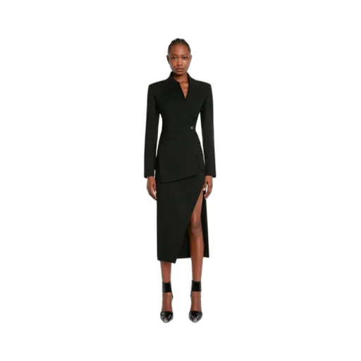 High-Waist Slit Detailed Midi Skirt