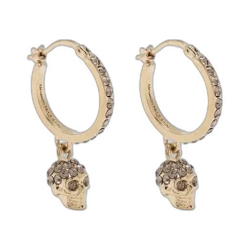 Skull Embellished Hoop Earrings