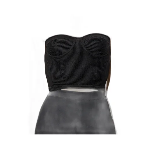 Ribbed Cropped Bustier Top