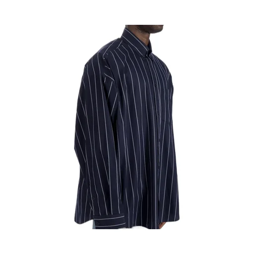 Logo Embroidered Striped Oversize Shirt