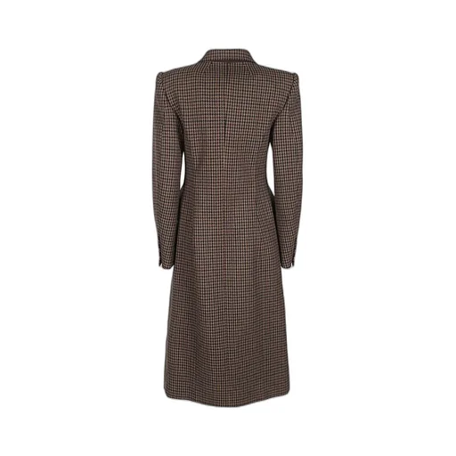 Checked Double-Breasted Coat