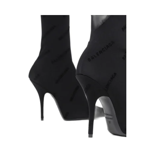 Flocked-Logo Above-Knee Boots