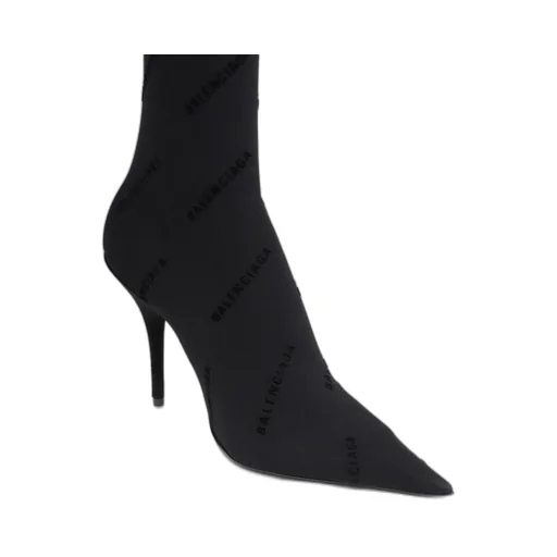 Flocked-Logo Above-Knee Boots