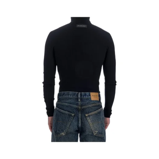 Logo Patch Detail Turtleneck Sweater