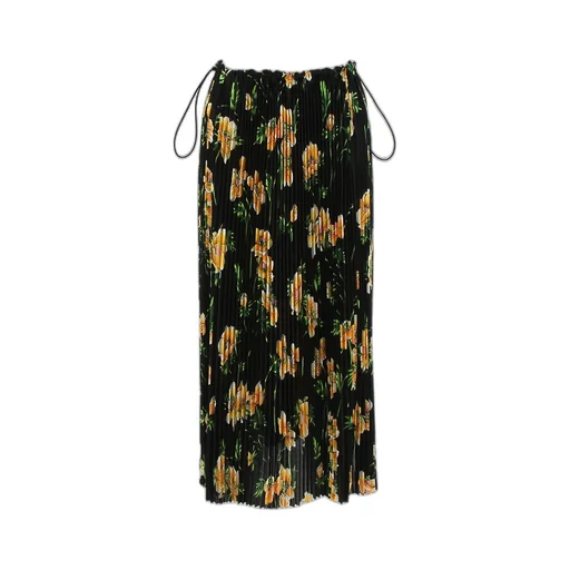 Floral Printed Ruched Waist Skirt