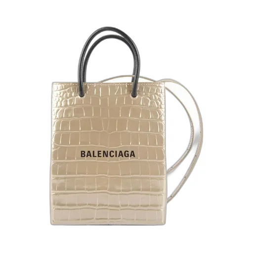 Logo-Print Leather Tote Bag