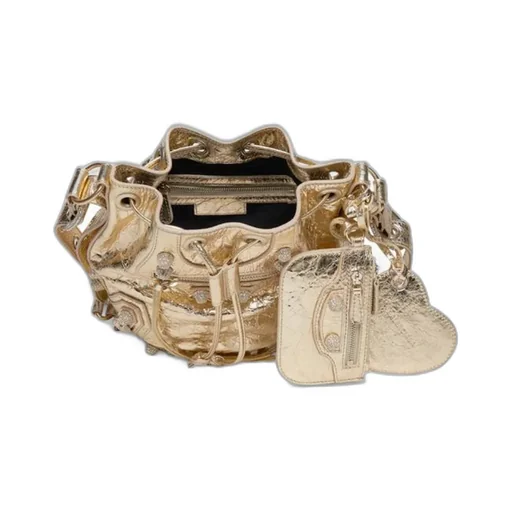 Le Cagole Xs Metallized Shoulder Bag With Rhinestones