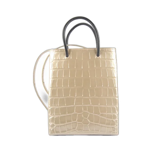 Logo-Print Leather Tote Bag
