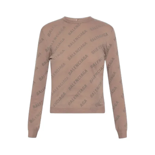 Allover Logo Print Knit Top