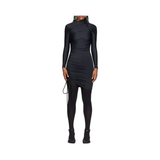 Asymmetric Drawstring Dress
