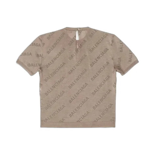 Allover Logo Print Crewneck Knitted Top