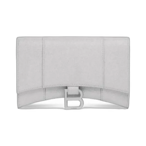 Hourglass Xs Chain Wallet In Glitter Fabric