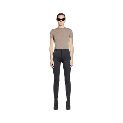Allover Logo Print Crewneck Knitted Top