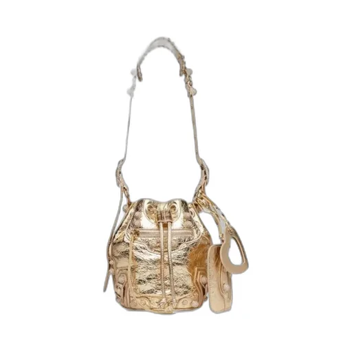 Le Cagole Xs Metallized Shoulder Bag With Rhinestones