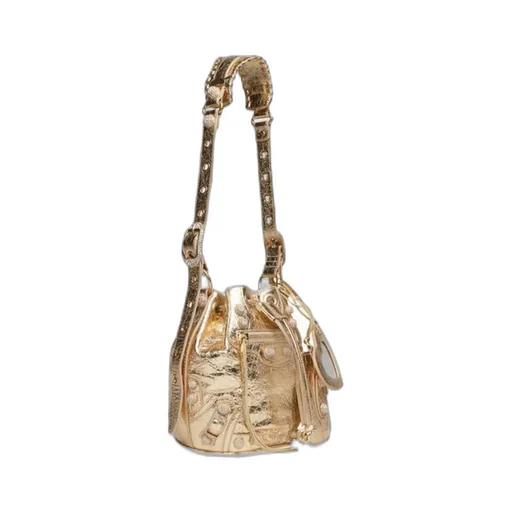 Le Cagole Xs Metallized Shoulder Bag With Rhinestones