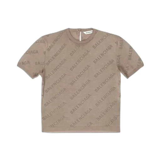 Allover Logo Print Crewneck Knitted Top