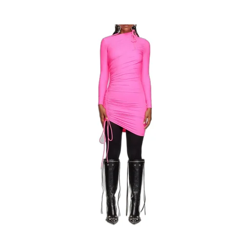 Asymmetric Drawstring Dress