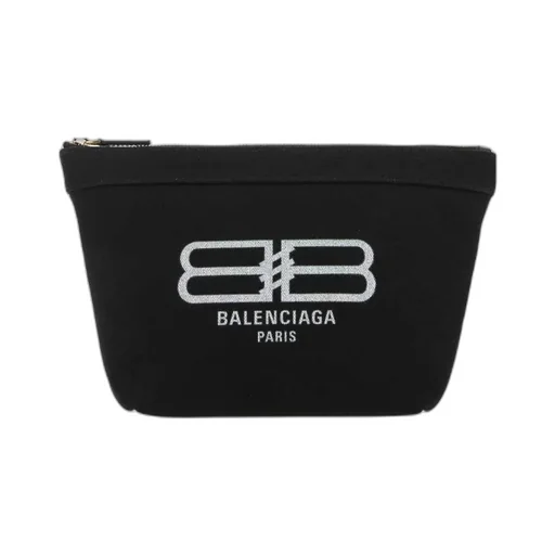 Logo-Print Cotton Makeup Bag