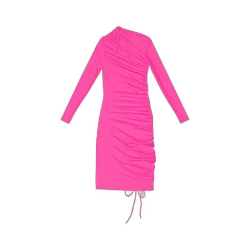 Asymmetric Drawstring Dress